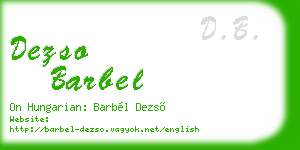 dezso barbel business card