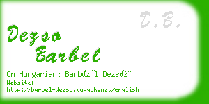 dezso barbel business card